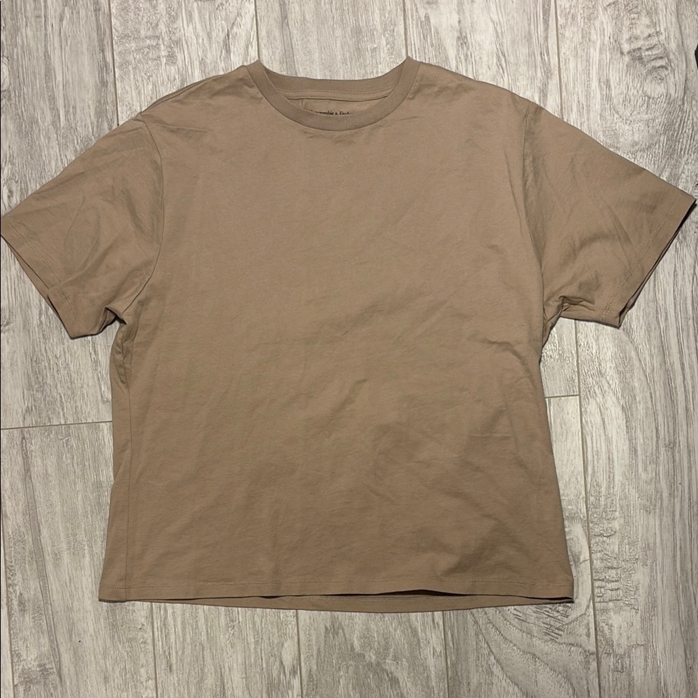 Abercrombie and Fitch Tan Short Sleeve Crew Neck Tee